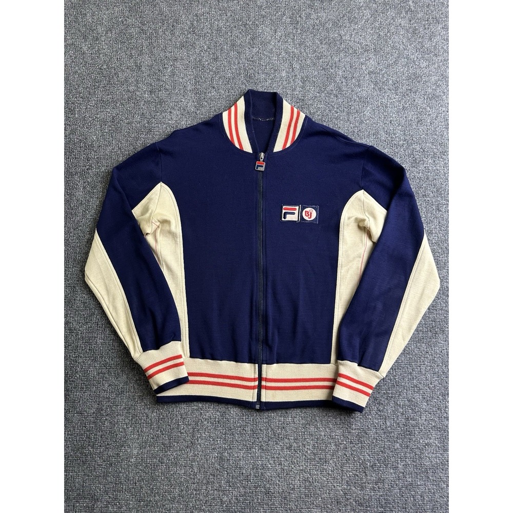 Mens 70s-80s Fila BJ Bjorn Borg Settanta Track Jacket Made in Italy, Size L